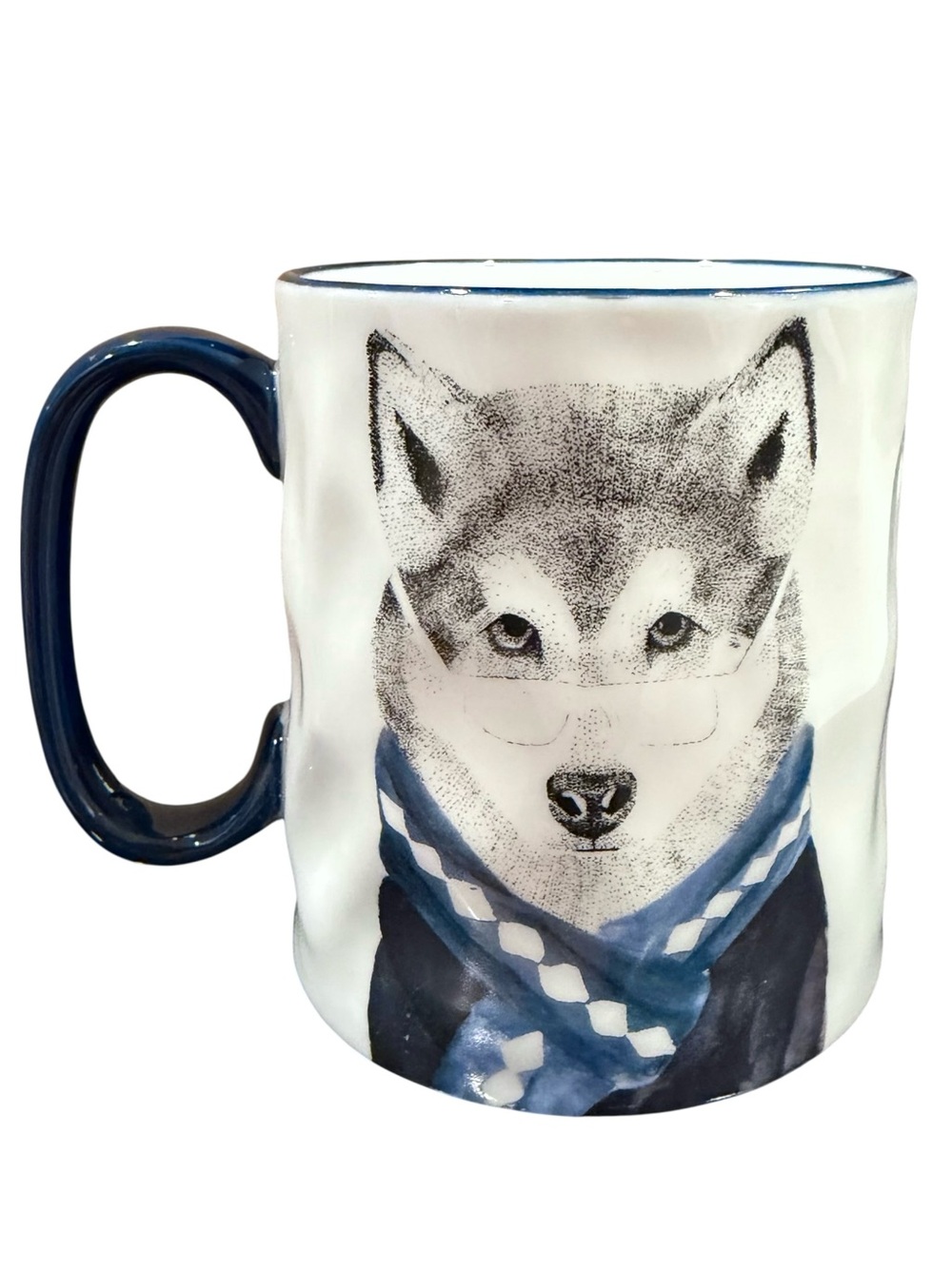 Signature Housewares Hipster Animal Wolf Stoneware Mug
